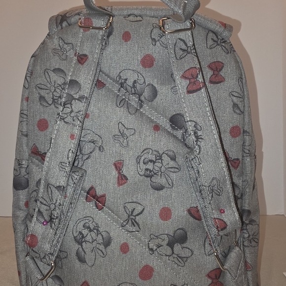 Disney Minnie Mouse Bows Mini Backpack - Gray & Red Cute Bag - Picture 16 of 16